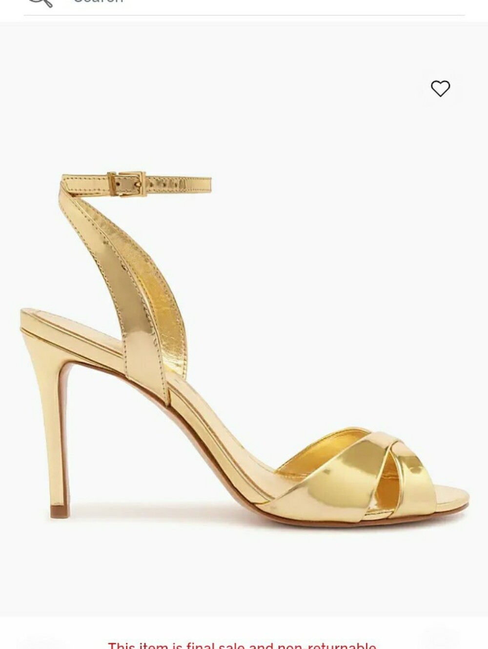 New SCHUTZ Gold Metallic Ankle-Strap Stiletto Sandal Hilda Size 8